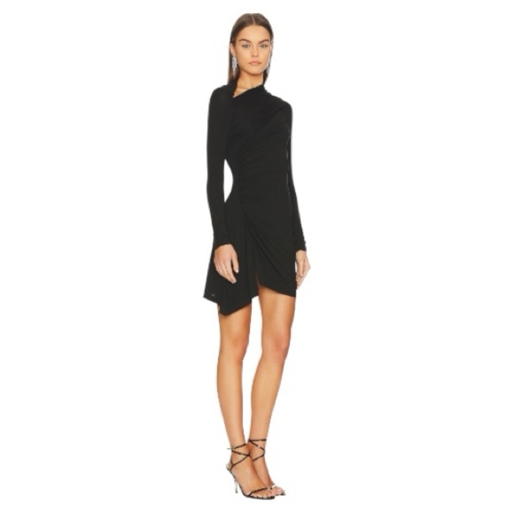 NWOT Enza Costa Lurex Jersey Slash Mini Dress in Black - Picture 4 of 10